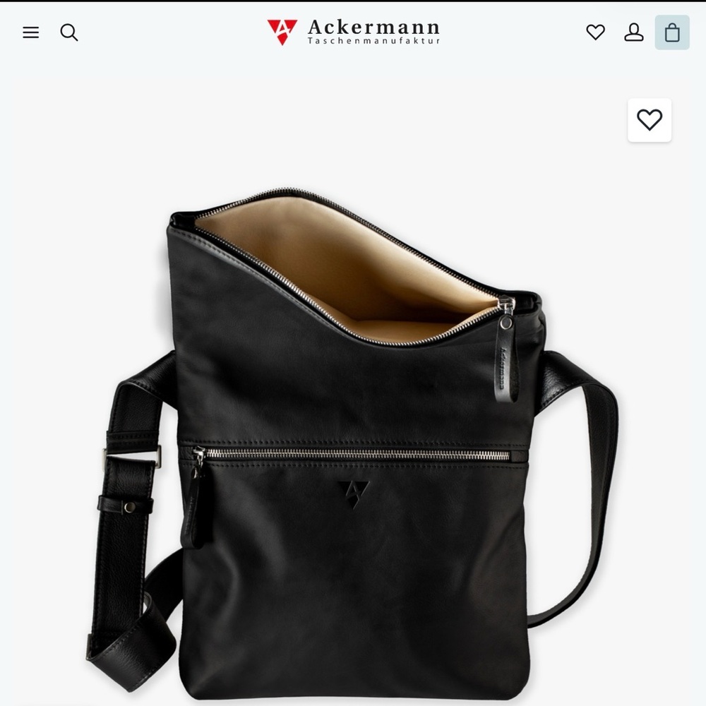 Ackermann Fold over London Leather Bag - Picture 2 of 15